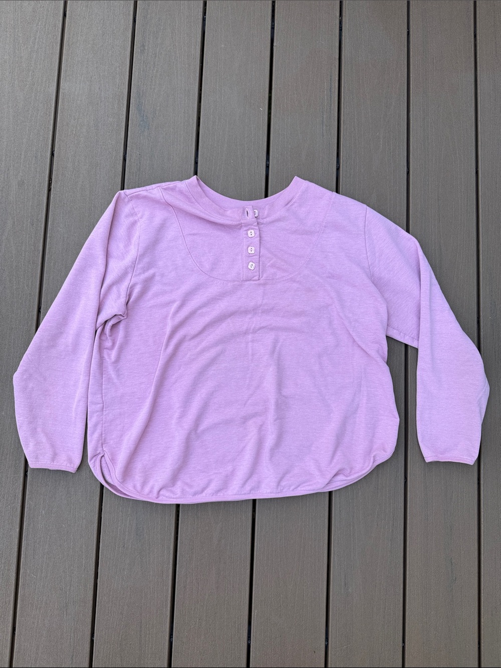 Women’s Vintage 80s retro castle harbor Long-Sleeve Henley Top pink